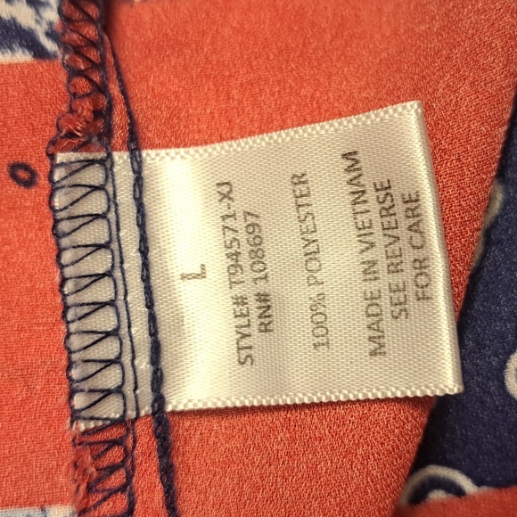 Lipslide Pullover Blouse Top V Neck Ruffled Cap Sleeve L - Picture 5 of 6